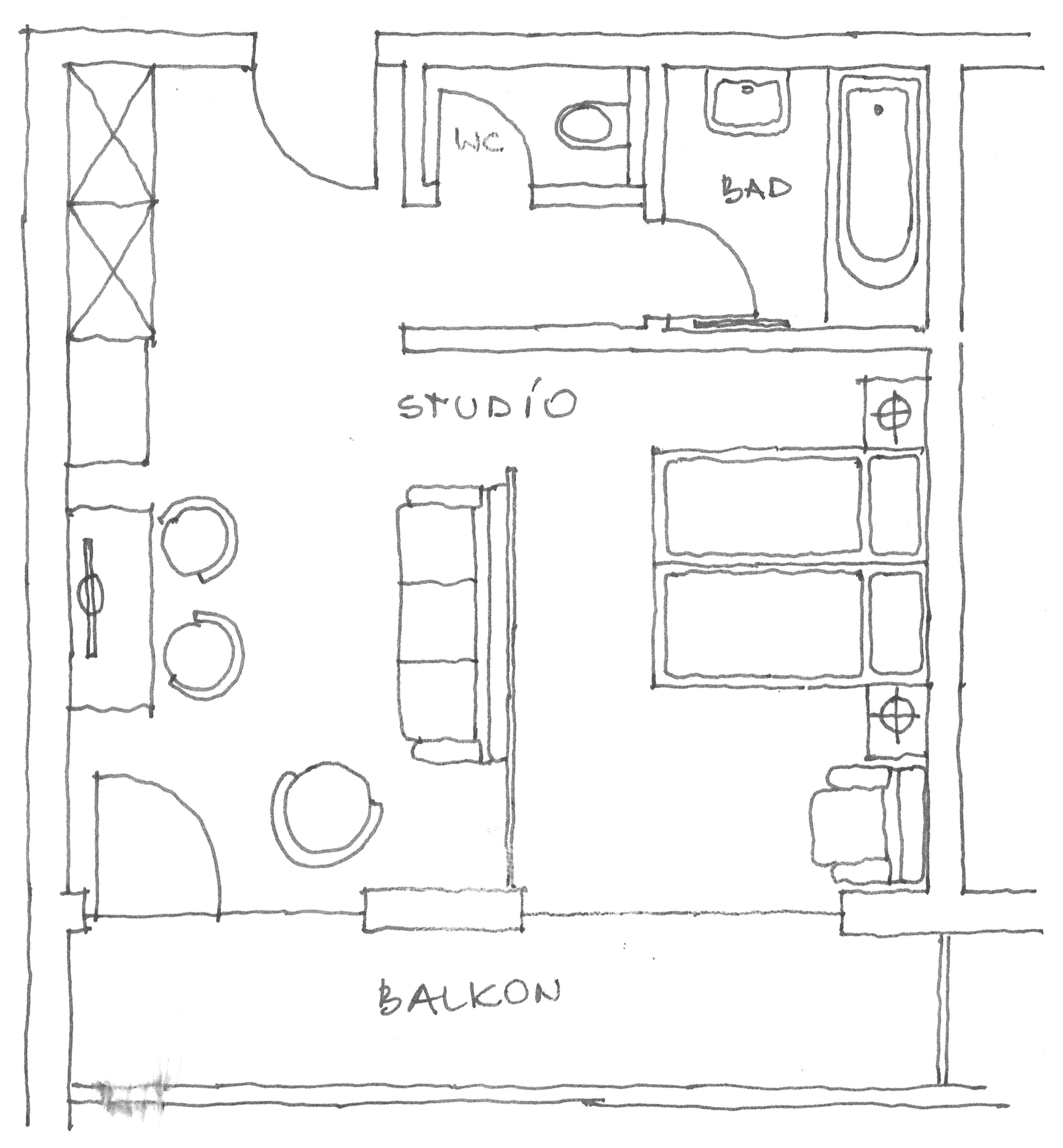 Floor plan Studio Schatzberg in the Landhotel Tirolerhof