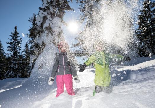 Playing in the snow.