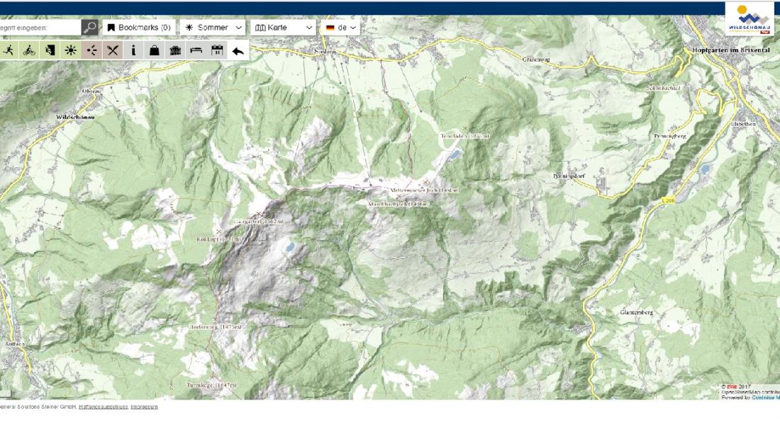 digital map wildschönau